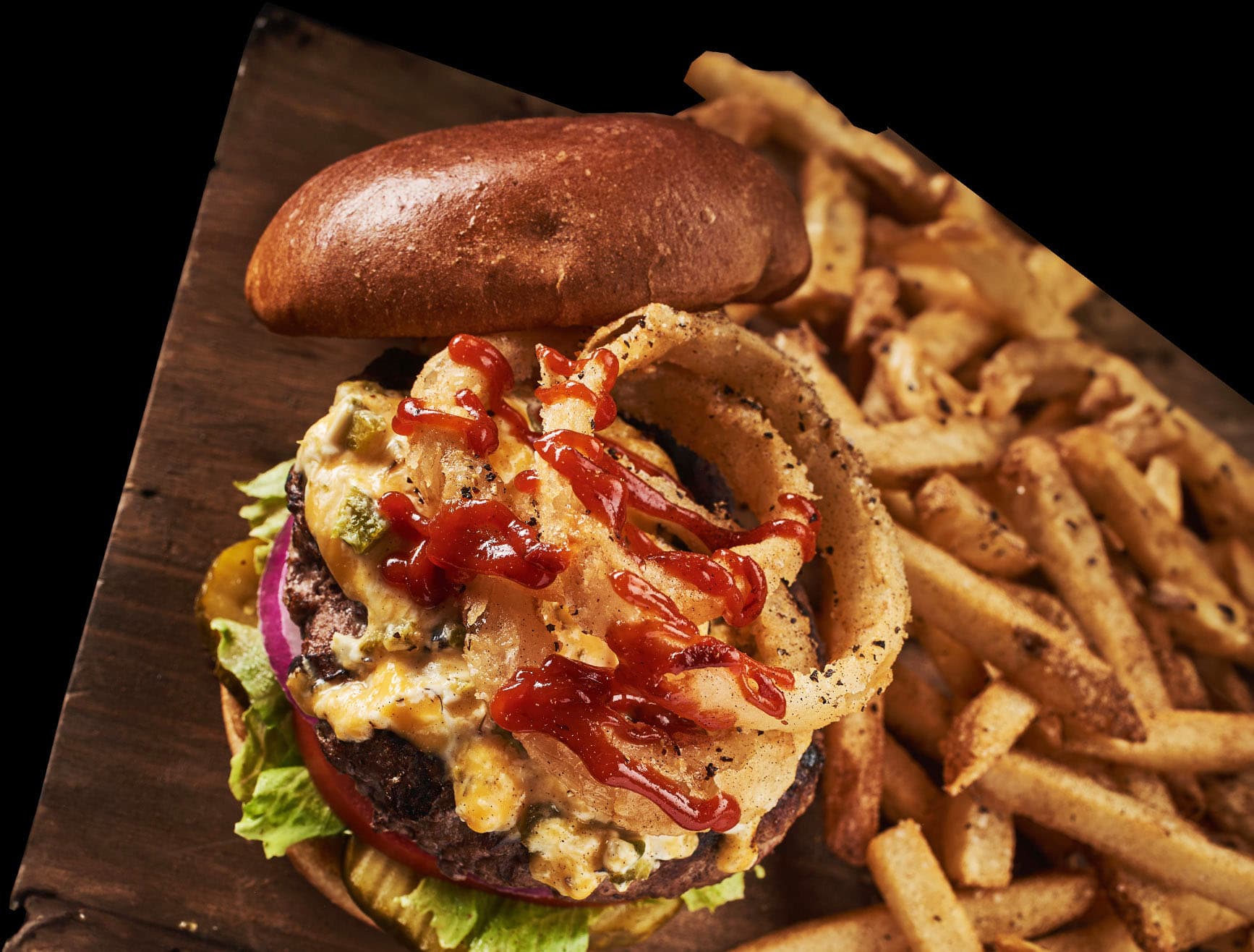 Plate of Tony Roma's famous burger