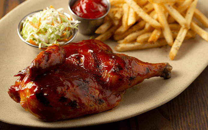 Photo of 'BBQ 1/2 Chicken' meal.